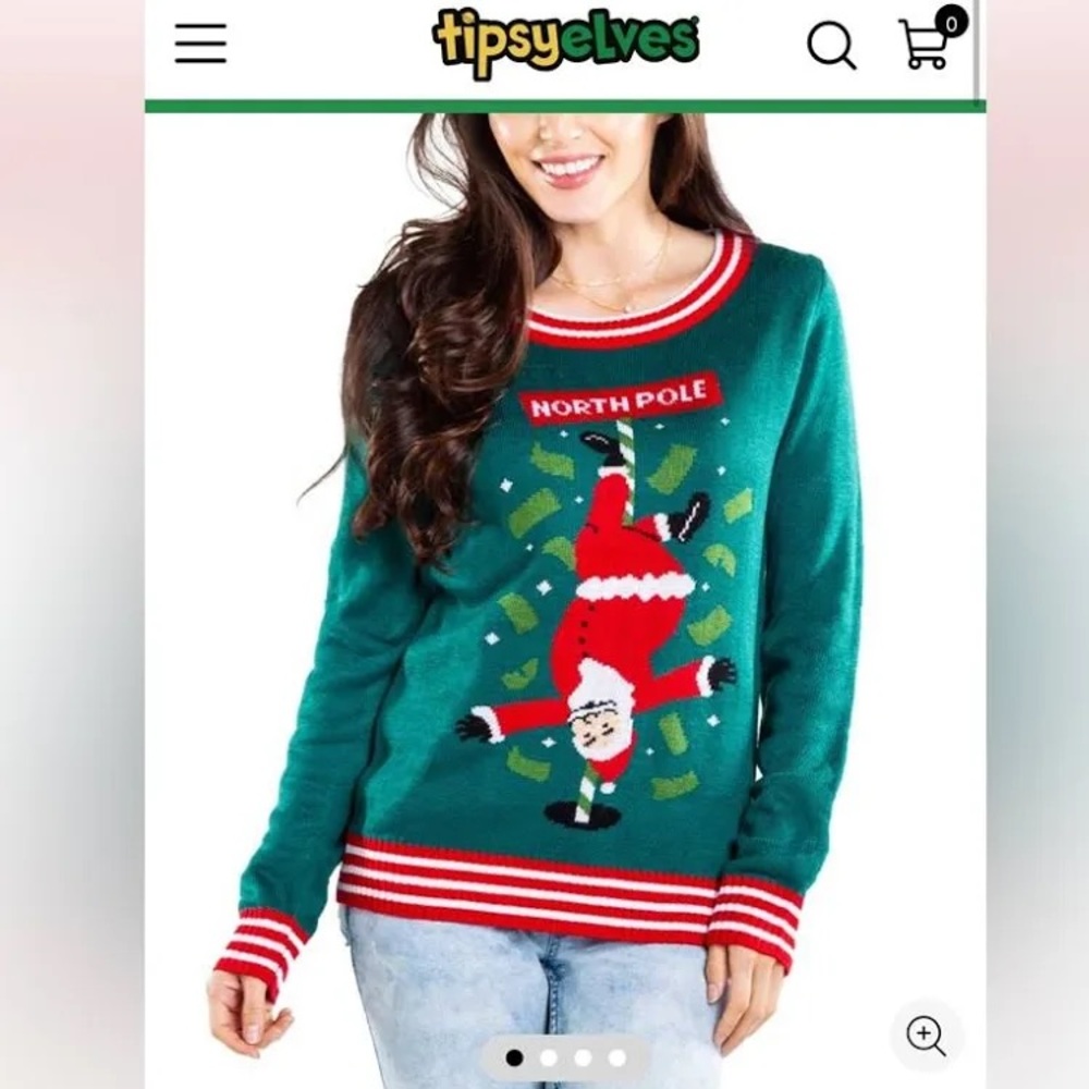 Tipsy Elves Santa North Pole Dancer Ugly Christmas Sweater